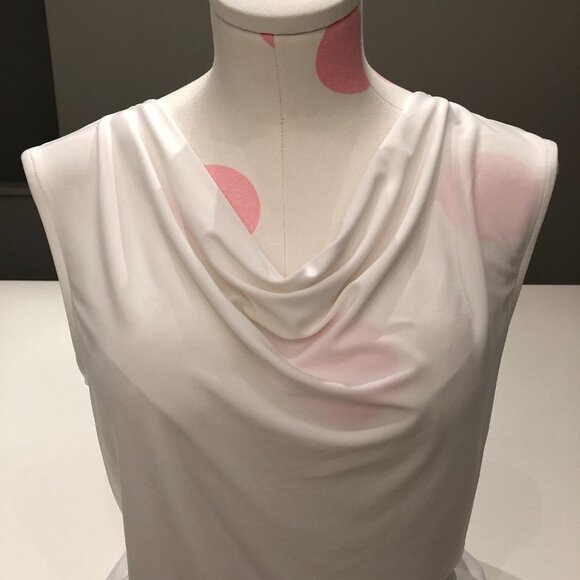 Donna Karan New York Sleeveless Cowl Neck Top in White Size M - Picture 8 of 12